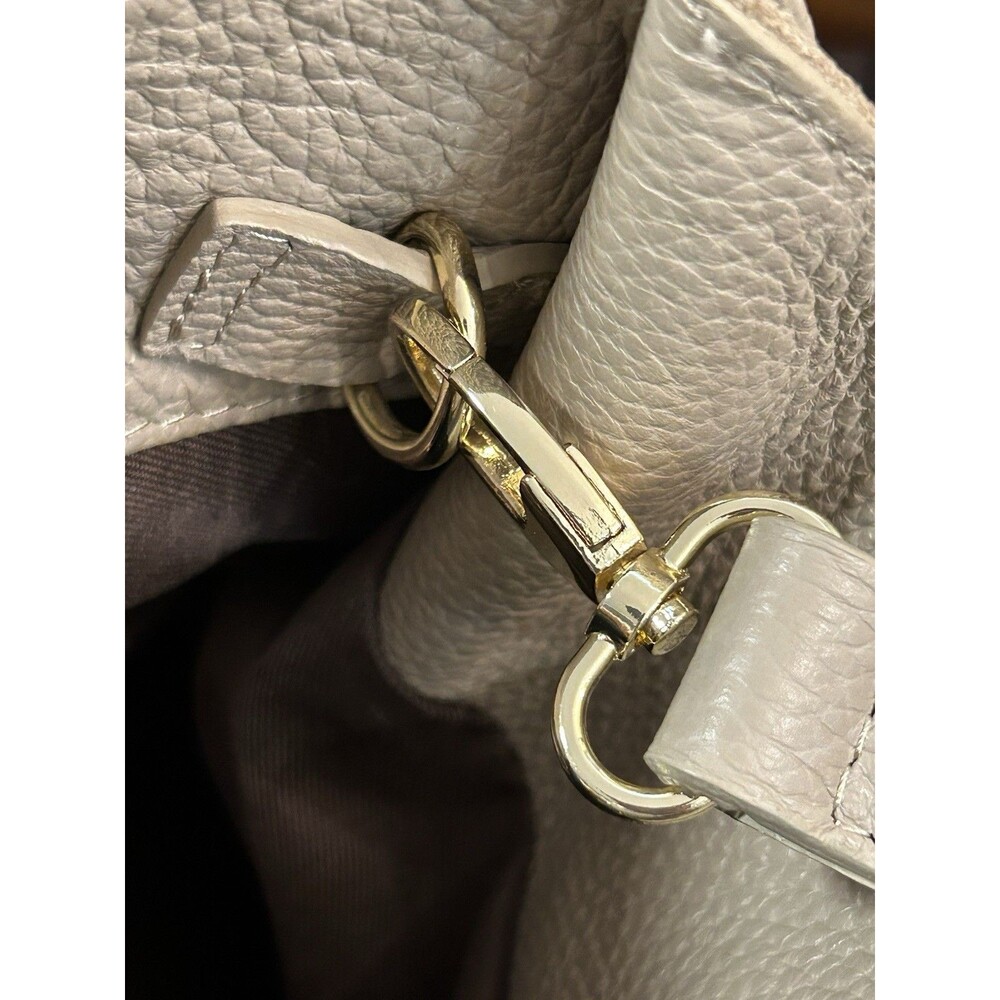 Anna Paola Riva Bag Taupe Leather Viral Commuter Satchel Purse Hand Shoulder - Picture 13 of 13